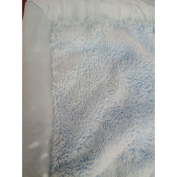 Little Giraffe Baby Blue Oversized Lovey Security Blanket Satin & Plush 15" X 15 - Picture 2 of 9